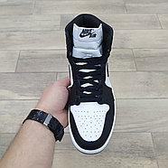 Кроссовки Air Jordan 1 Mid Black White с мехом, фото 9