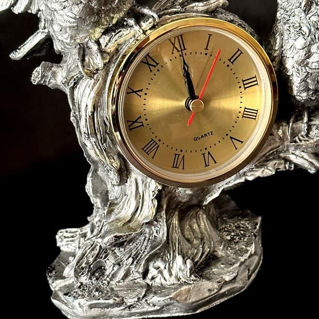 Настольные часы статуэтка «Пара сов» цвет: серебро - фото 4 - id-p194617775