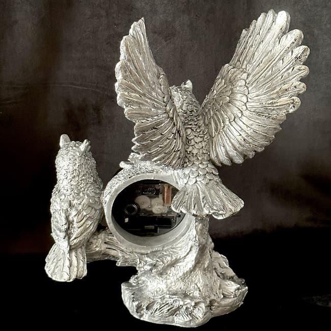 Настольные часы статуэтка «Пара сов» цвет: серебро - фото 5 - id-p194617775