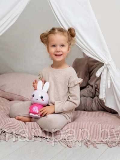Умный малыш Медовый зайка интерактивная Игрушка + Ночник детский розовый ST-702 - фото 3 - id-p194622234