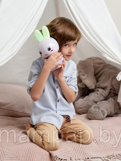 Умный малыш Медовый зайка интерактивная Игрушка + Ночник детский фиолетовый ST-702 - фото 6 - id-p194622230