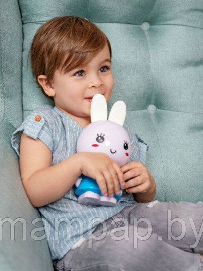 Умный малыш Медовый зайка интерактивная Игрушка + Ночник детский голубой ST-702 - фото 4 - id-p194622250