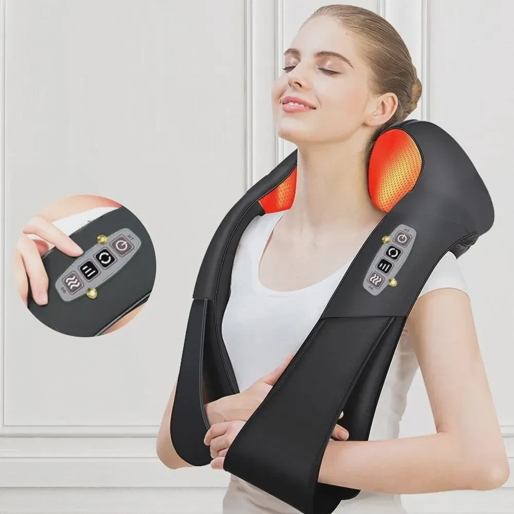 Массажер для шеи и спины с подогревом Massager of Neck Kneading,черный - фото 1 - id-p194622275