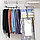 Складная вешалка для брюк, полотенец из нержавеющей стали для экономии места в шкафу, 5 секций, черный 557074, фото 5