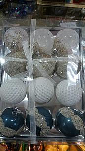 Новогоднее украшение н-р шаров D-8 см, 12 шт арт. 764197