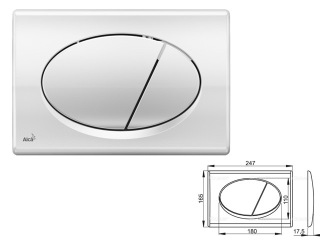 M71-BL-01 Кнопка для инсталляции (хром - глянцевая), Alcaplast - фото 1 - id-p194638169