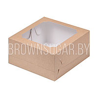 Коробка для Бенто-торта, крафт картон (Россия, 160х160х80 мм) 070621