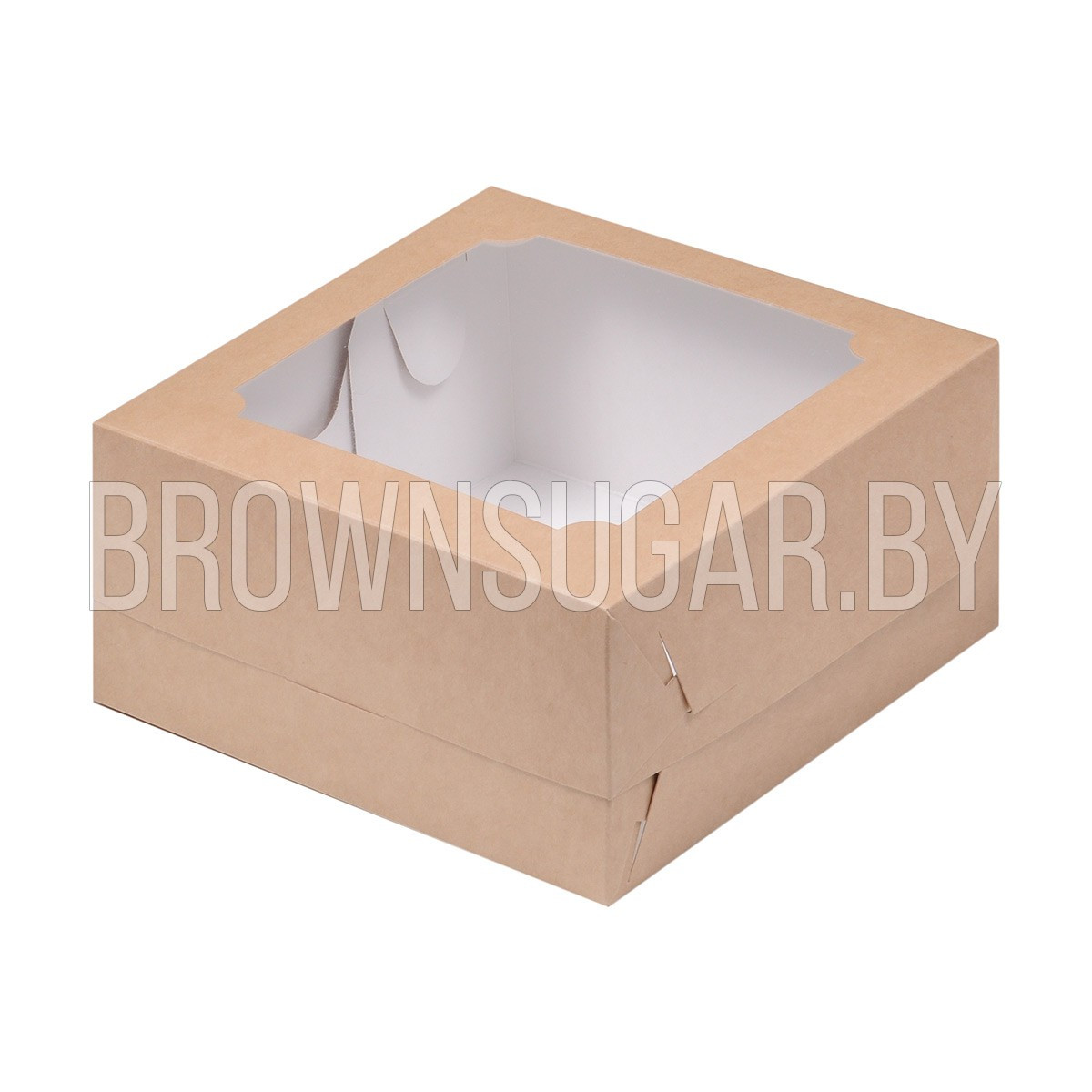 Коробка для Бенто-торта, крафт картон (Россия, 160х160х80 мм) 070621 - фото 1 - id-p189869402