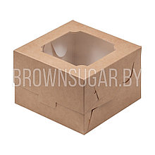 Коробка для Бенто-торта,  крафт картон  (Россия, 120х120х80 мм) 070601