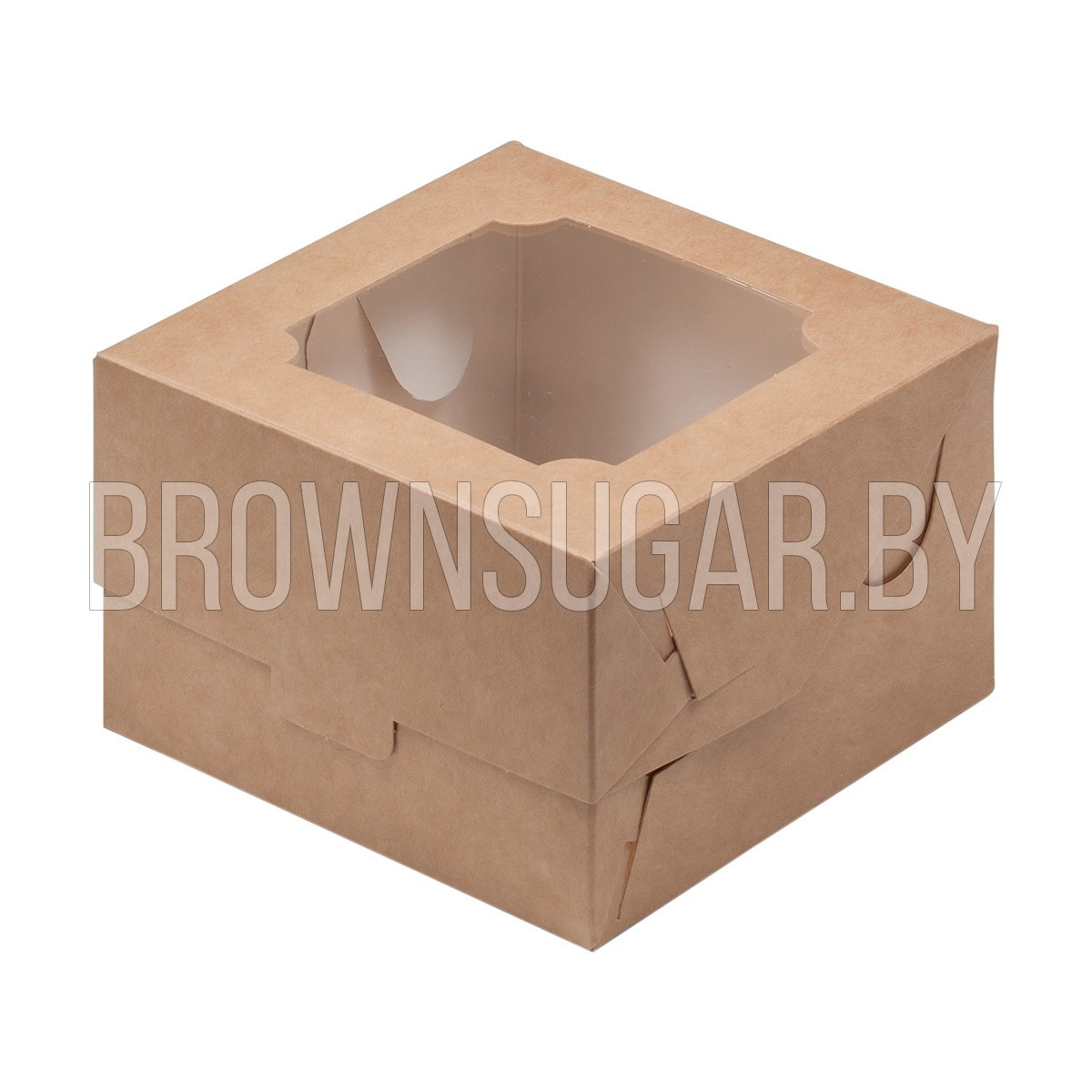 Коробка для Бенто-торта, крафт картон (Россия, 120х120х80 мм) 070601 - фото 1 - id-p193711931