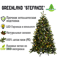 Новогодняя ель Stefanie 165 см с гирляндой и шишками