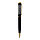 Ручка шариковая, подарочная, поворотная, в пластиковом футляре, чёрная с золотистыми вставками, «Рябь», фото 2
