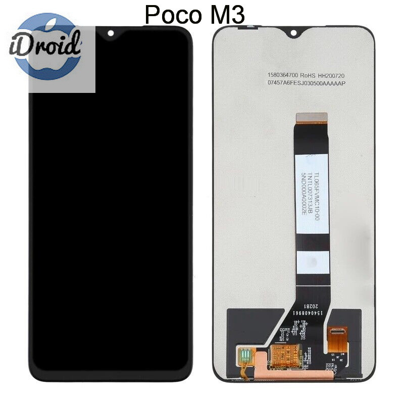 Дисплей (экран) Xiaomi Poco M3 оригинал (M2010J19CG) с тачскрином, черный цвет