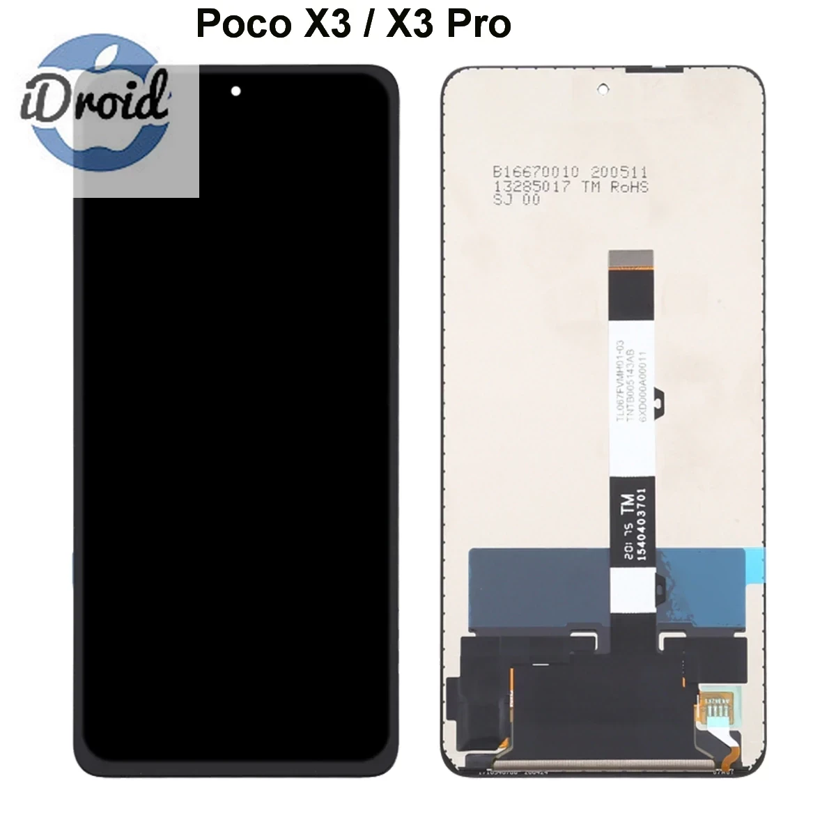 Дисплей (экран) Xiaomi Poco X3 Pro оригинал (M2102J20SG) с тачскрином, черный цвет - фото 1 - id-p194740852