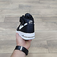 Кроссовки Nike Air Force 1 Mid Black White с мехом, фото 4