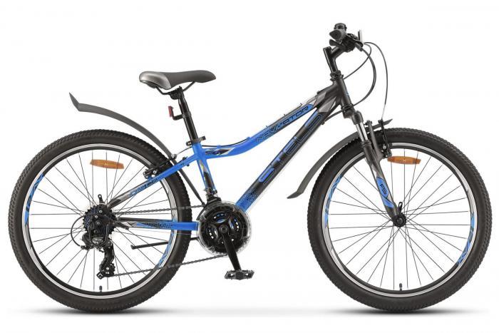 Велосипед 24 Stels Navigator 410 V V010 (рама 12) (21-ск.) Черный/синий, LU082935 - фото 1 - id-p193048060