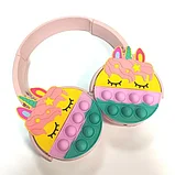 Беспроводные детские наушники POP IT P365 единорог Bluetooth P365  Цвет : розовый,черный,желтый, фото 3