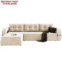 Угловой диван "Талисман 2", угол левый, пантограф, велюр, цвет селфи 01, подушки селфи 03