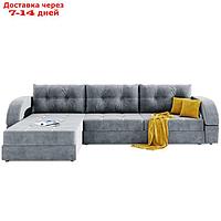 Угловой диван "Талисман 2", угол левый, пантограф, велюр, цвет селфи 15, подушки селфи 08