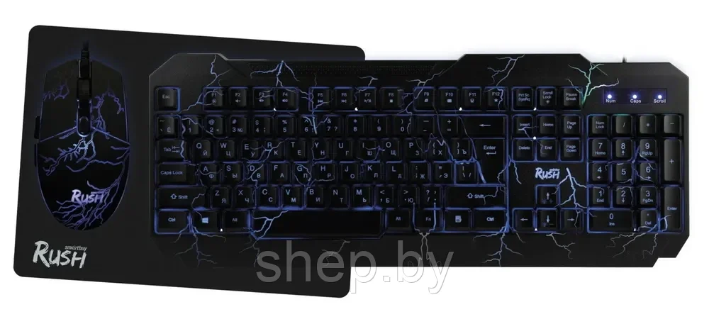 Набор игровой Smartbuy Rush Thunderstorm черный (клавиатура+мышь+коврик) SBC-715714G-K - фото 5 - id-p194741801