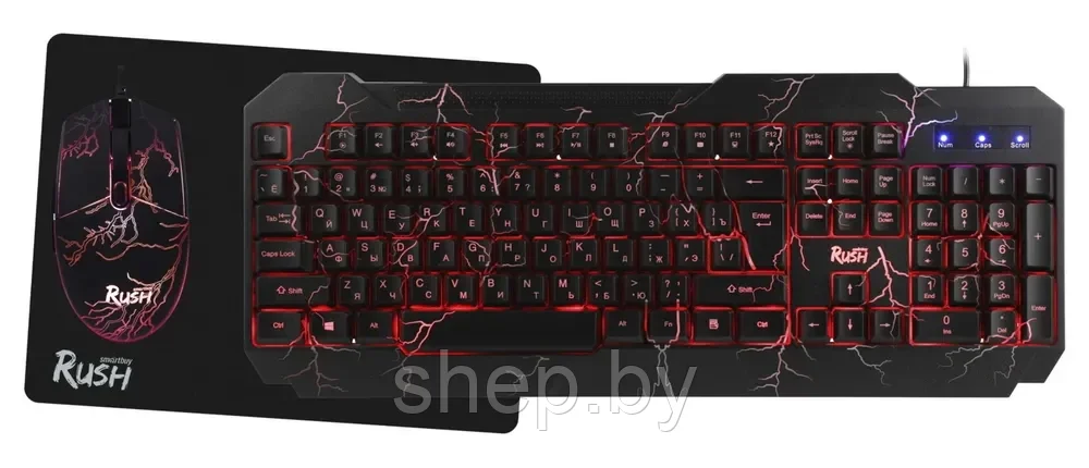 Набор игровой Smartbuy Rush Thunderstorm черный (клавиатура+мышь+коврик) SBC-715714G-K - фото 9 - id-p194741801