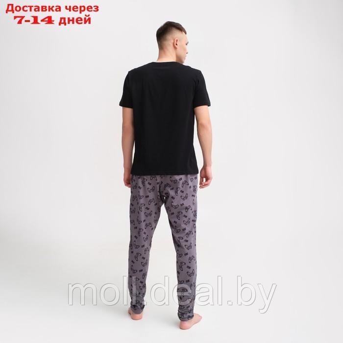 Пижама мужская KAFTAN "Не хватает" р.56, черный/серый - фото 4 - id-p194650666