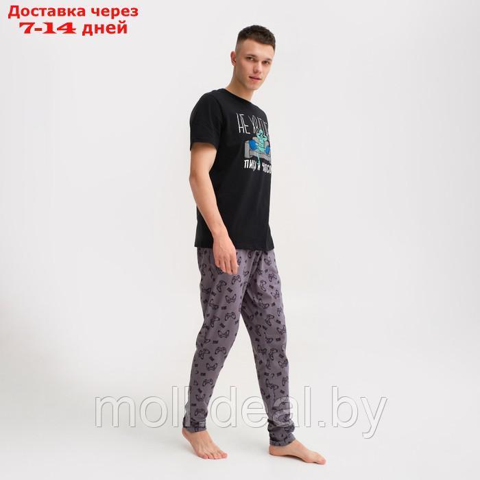 Пижама мужская KAFTAN "Не хватает" р.56, черный/серый - фото 6 - id-p194650666