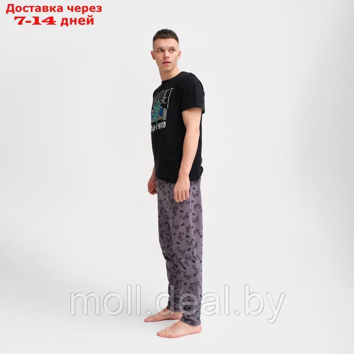 Пижама мужская KAFTAN "Не хватает" р.54, черный/серый - фото 3 - id-p194650668