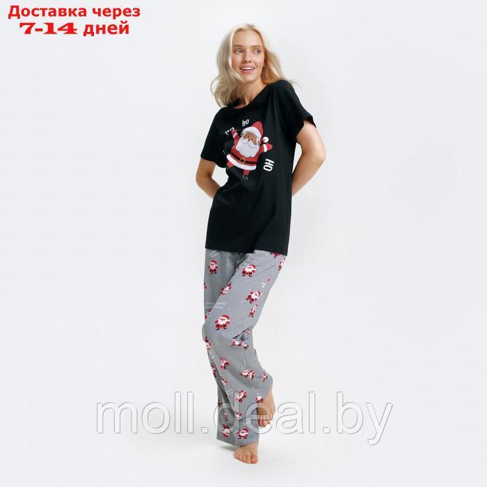 Пижама новогодняя женская (футболка и брюки) KAFTAN "Дед мороз", размер 40-42 - фото 3 - id-p194648713