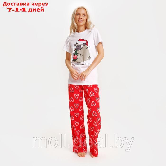 Пижама новогодняя женская KAFTAN "Мопс", размер 40-42 - фото 1 - id-p194650691