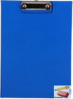 Папка-планшет с зажимом и крышкой Deli, A4, ПВХ, карман, синяя