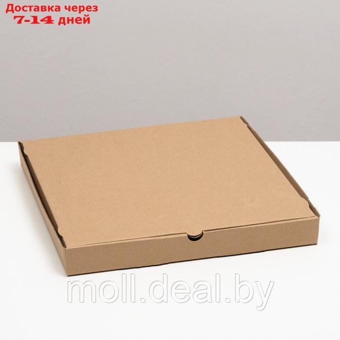 Упаковка для пиццы, бурая, 31 х 31 х 3,5 см, набор 10 шт - фото 1 - id-p194648849