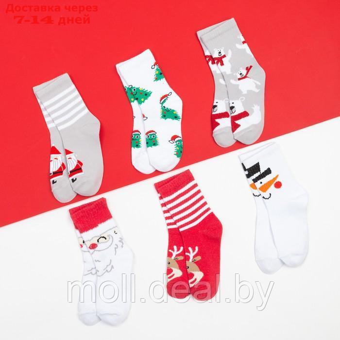Набор детских носков "С Новым Годом" 6 пар, 14-16 см - фото 3 - id-p194650808