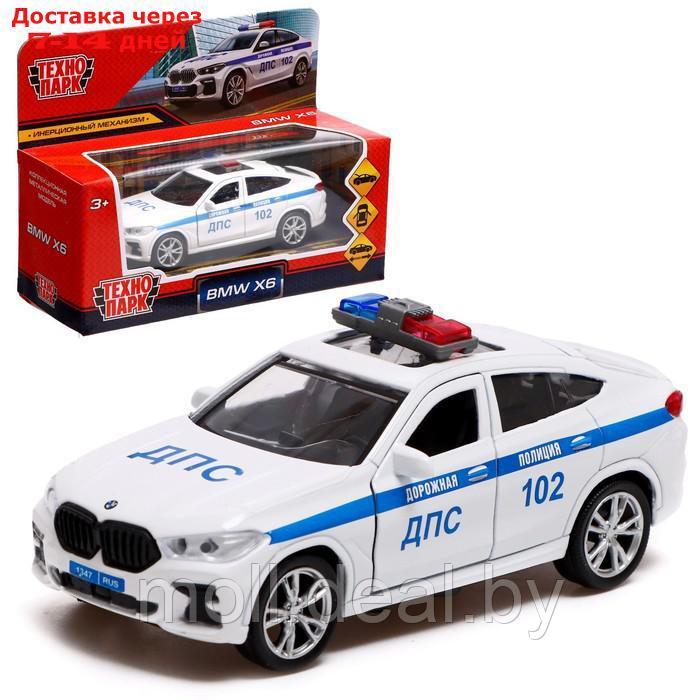 Машина металлическая "BMW X6 полиция", 12 см, двери, багаж, инерц, белый X6-12POL-WH