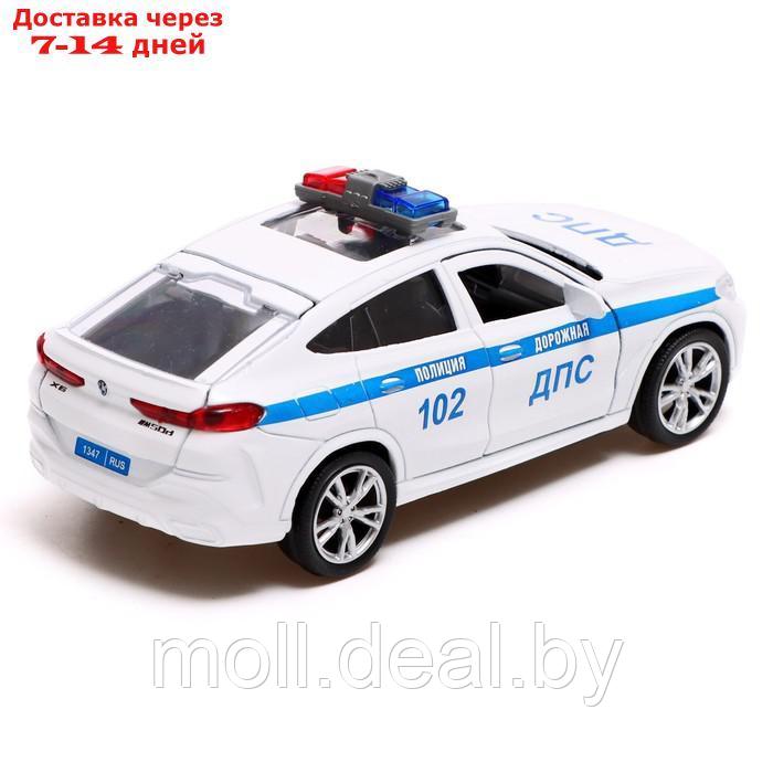 Машина металлическая "BMW X6 полиция", 12 см, двери, багаж, инерц, белый X6-12POL-WH - фото 3 - id-p194650911