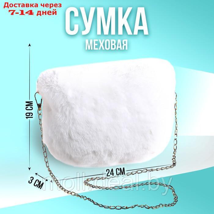 Сумка из плюша, 24*19*3 см, цвет белый - фото 1 - id-p194650958