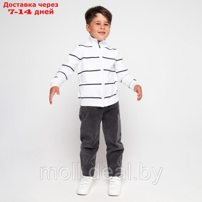 Джемпер для мальчика , цвет белый/тёмно-синий, рост 104 см (4 года) - фото 4 - id-p194651011