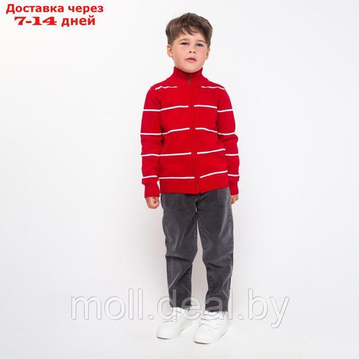 Джемпер для мальчика , цвет красный/белый, рост 104 см (4 года) - фото 3 - id-p194651014