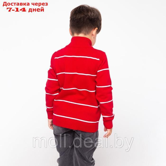Джемпер для мальчика , цвет красный/белый, рост 104 см (4 года) - фото 4 - id-p194651014