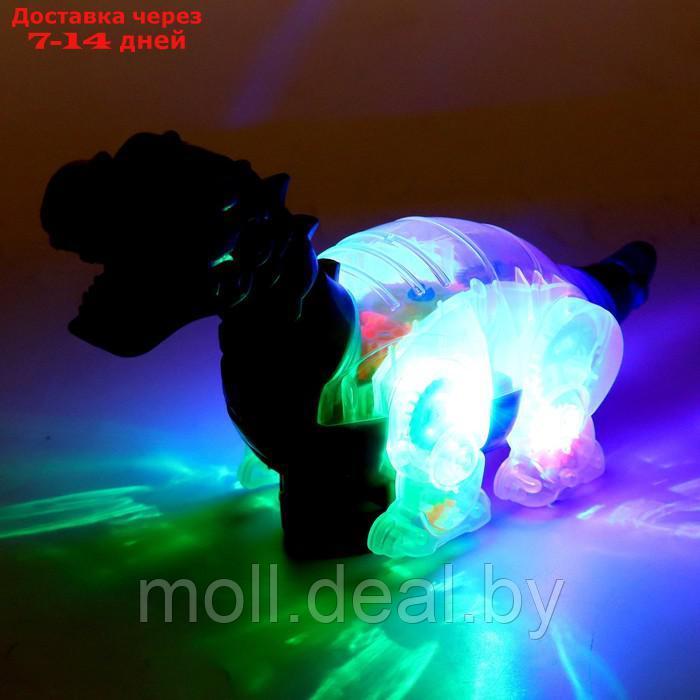 Динозавр "Шестерёнки", свет и звук, работает от батареек, цвет синий - фото 4 - id-p194651038