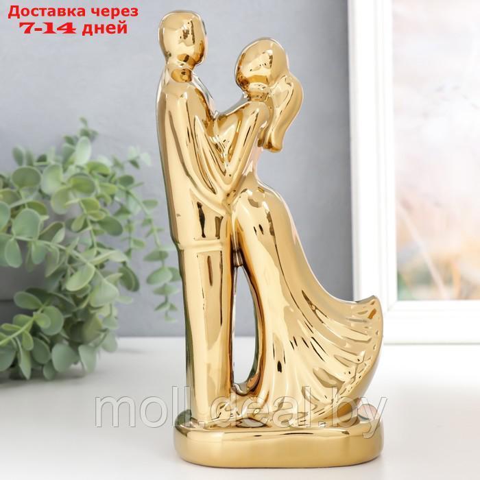 Сувенир керамика "Влюблённые" золото 22х10х6,5 см - фото 1 - id-p194649264