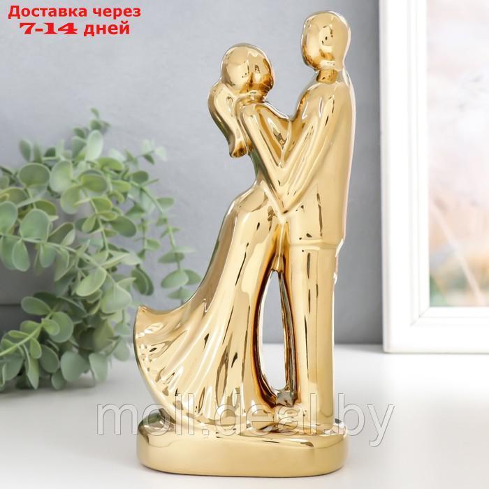 Сувенир керамика "Влюблённые" золото 22х10х6,5 см - фото 4 - id-p194649264