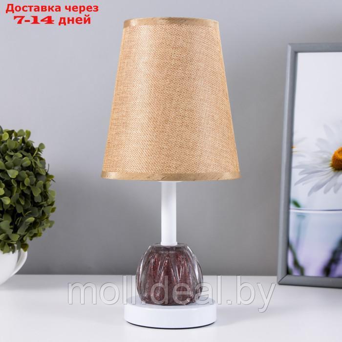 Настольная лампа "Хилтон" E27 40Вт бело-шоколадный 15х15х32 м - фото 1 - id-p194650323