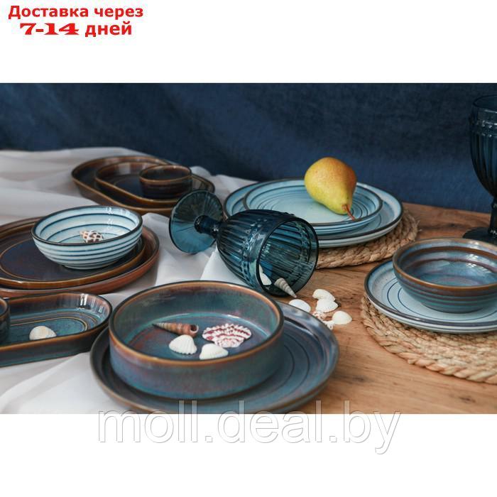 Тарелка десертная Magistro Garland 18,5×1,6 см, цвет серый с переливом - фото 2 - id-p194650426