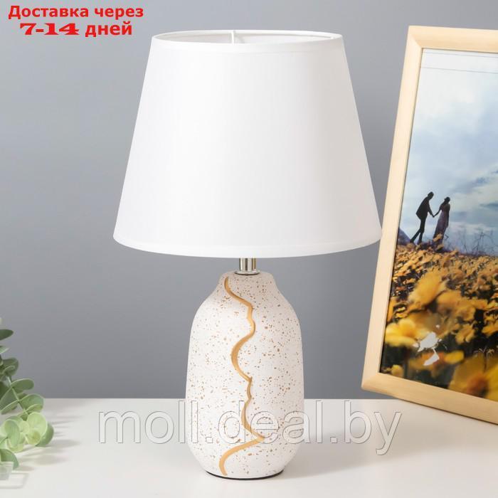 Настольная лампа "Жасмин" Е14 40Вт бело-золотой 20х20х33 см - фото 1 - id-p194649537