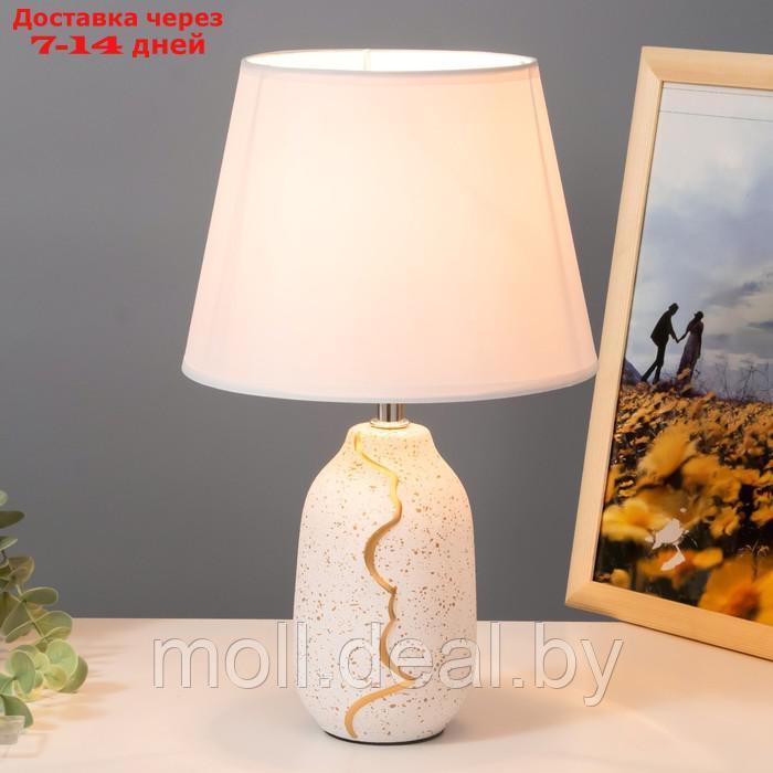 Настольная лампа "Жасмин" Е14 40Вт бело-золотой 20х20х33 см - фото 2 - id-p194649537