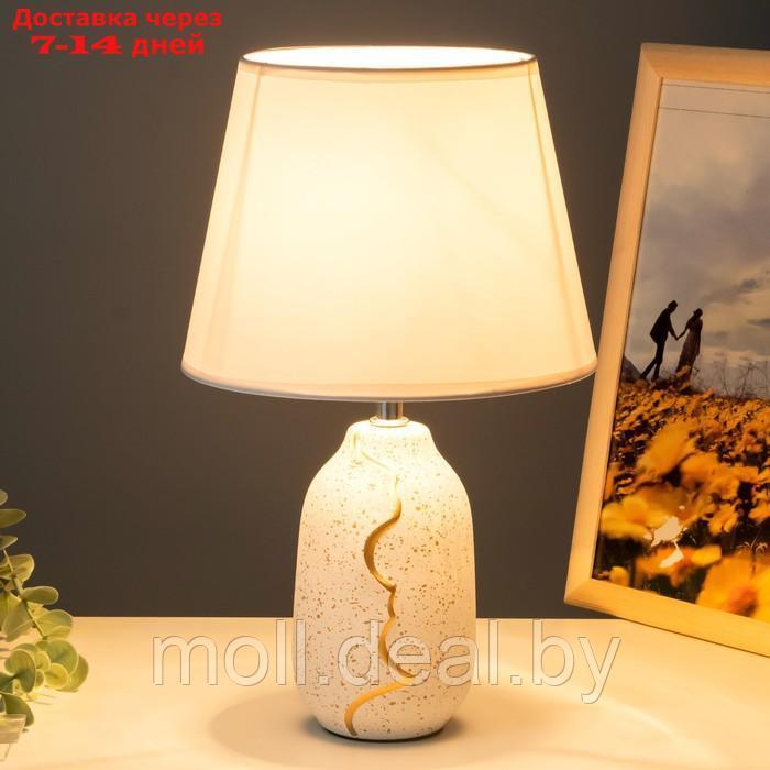 Настольная лампа "Жасмин" Е14 40Вт бело-золотой 20х20х33 см - фото 3 - id-p194649537