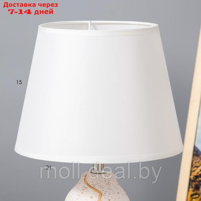 Настольная лампа "Жасмин" Е14 40Вт бело-золотой 20х20х33 см - фото 4 - id-p194649537