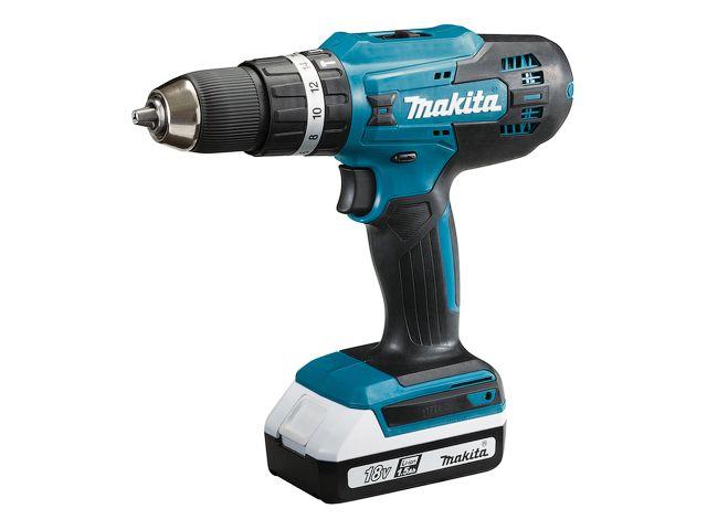 Аккум. дрель-шуруповерт MAKITA HP 488 DWE в чем. (18.0 В, 2 акк., 1.5 А/ч Li-Ion, 2 скор., 42 Нм, шурупы до 10 - фото 1 - id-p194382007