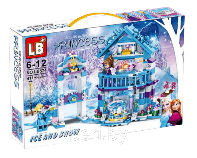 LB574 Конструктор LB Frozen Холодное сердце. Ледяной замок Эльзы, 411 деталей, совместим с лего Frozen - фото 3 - id-p194819913